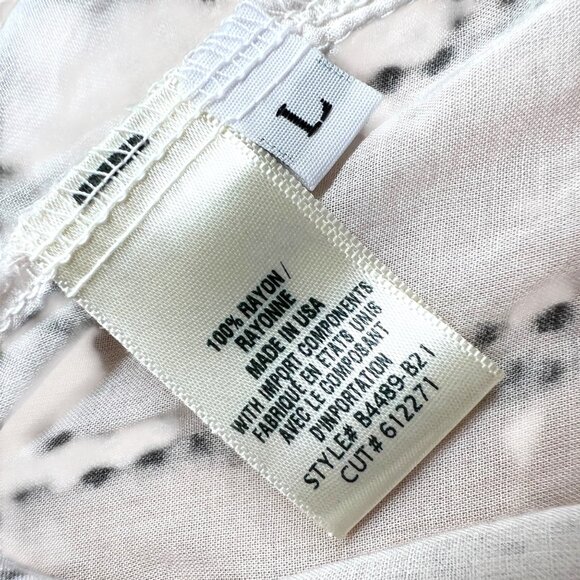 Bella Dahl High Neck Sleeveless Back Button Up Top White Black Size Large - Picture 9 of 11